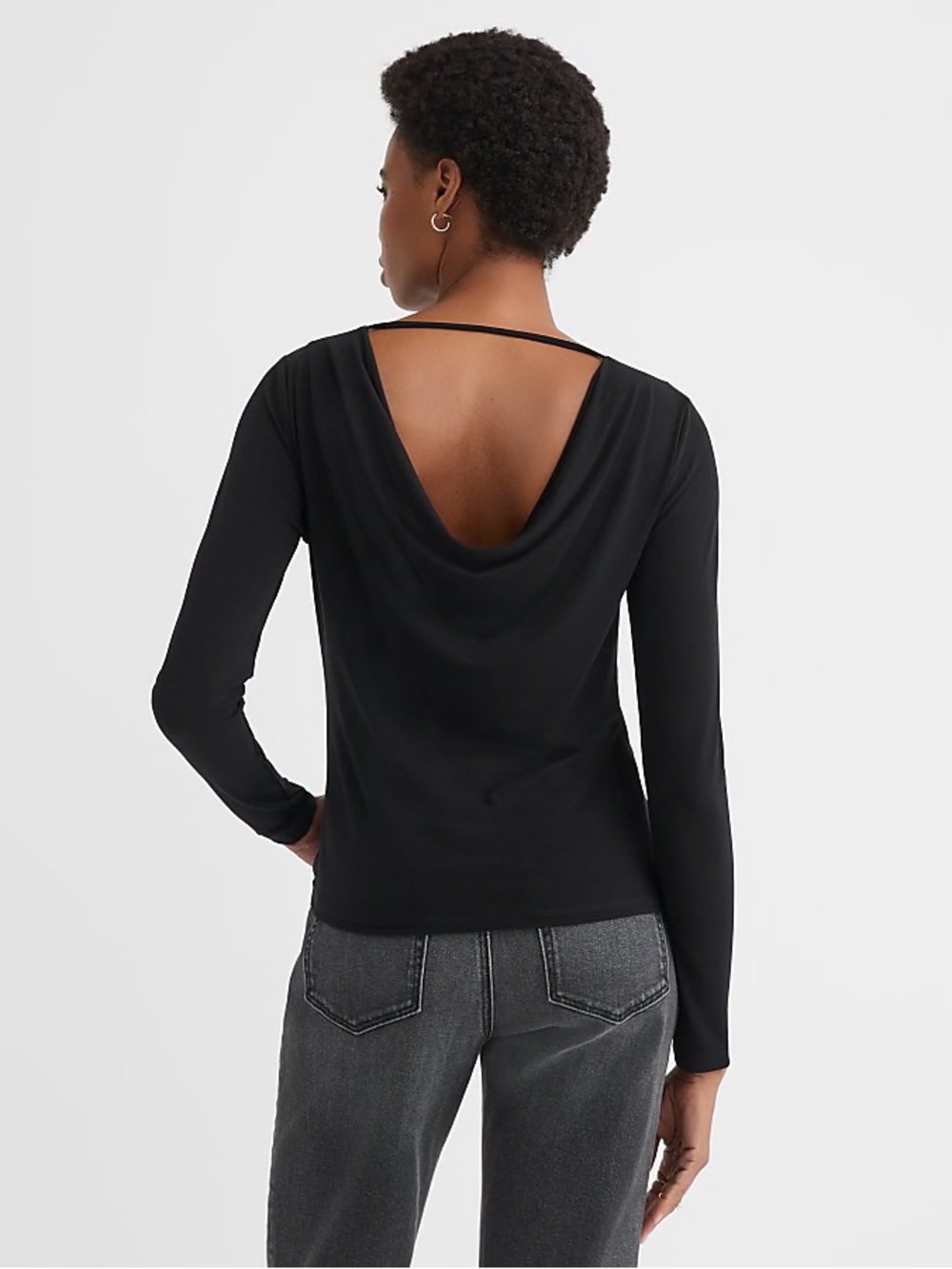 NWT LOFT Crepe Jersey Draped Back Top